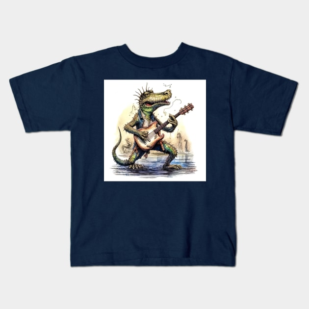 Crocodile Rock Kids T-Shirt by Tarrby